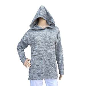 Marc New York Heather Gray Marled Knit Hooded Hoodie Sweater Womens Small S